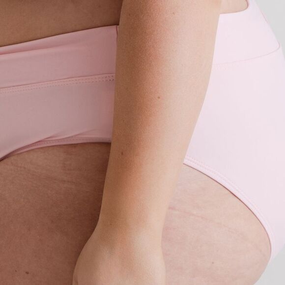 NWT: MidRise Full Coverage Briefs Bikini Swim Bottom in Hot Pink - Picture 10 of 16